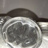 Pair of glass candle holders signed Vannes France