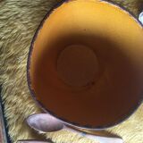Bowl ceramic with fork and spoon wood