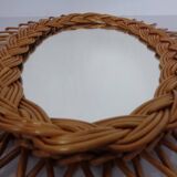 Italian rattan mirror, 1960s