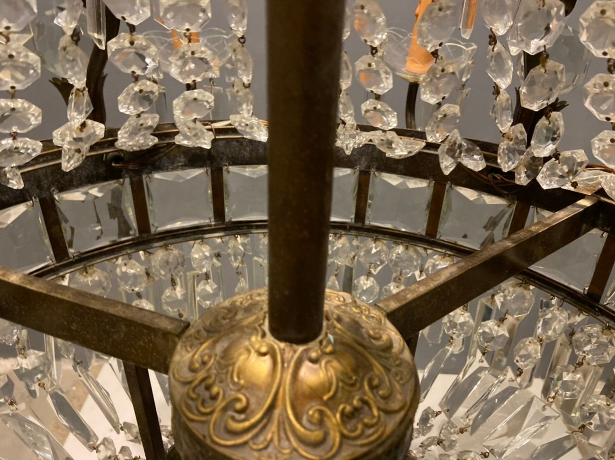 Lustre italien en cristal, années 1940
