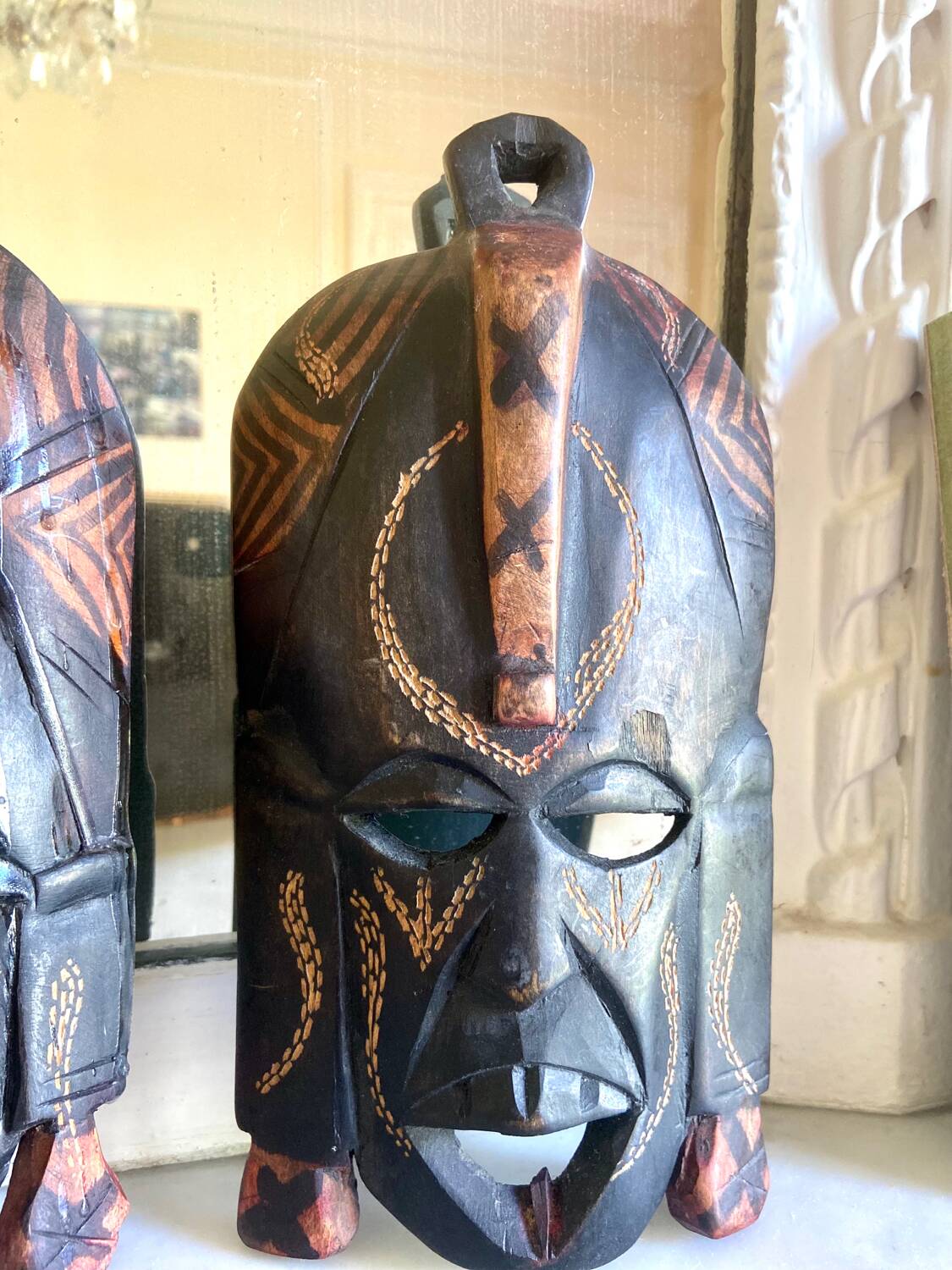 Pair of African wooden masks