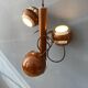 Brown vintage space age pendant lamp with three eyeball shades