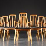 Series of 8 Scandinavian design armchairs 1960s