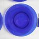 6 blue glass dishes
