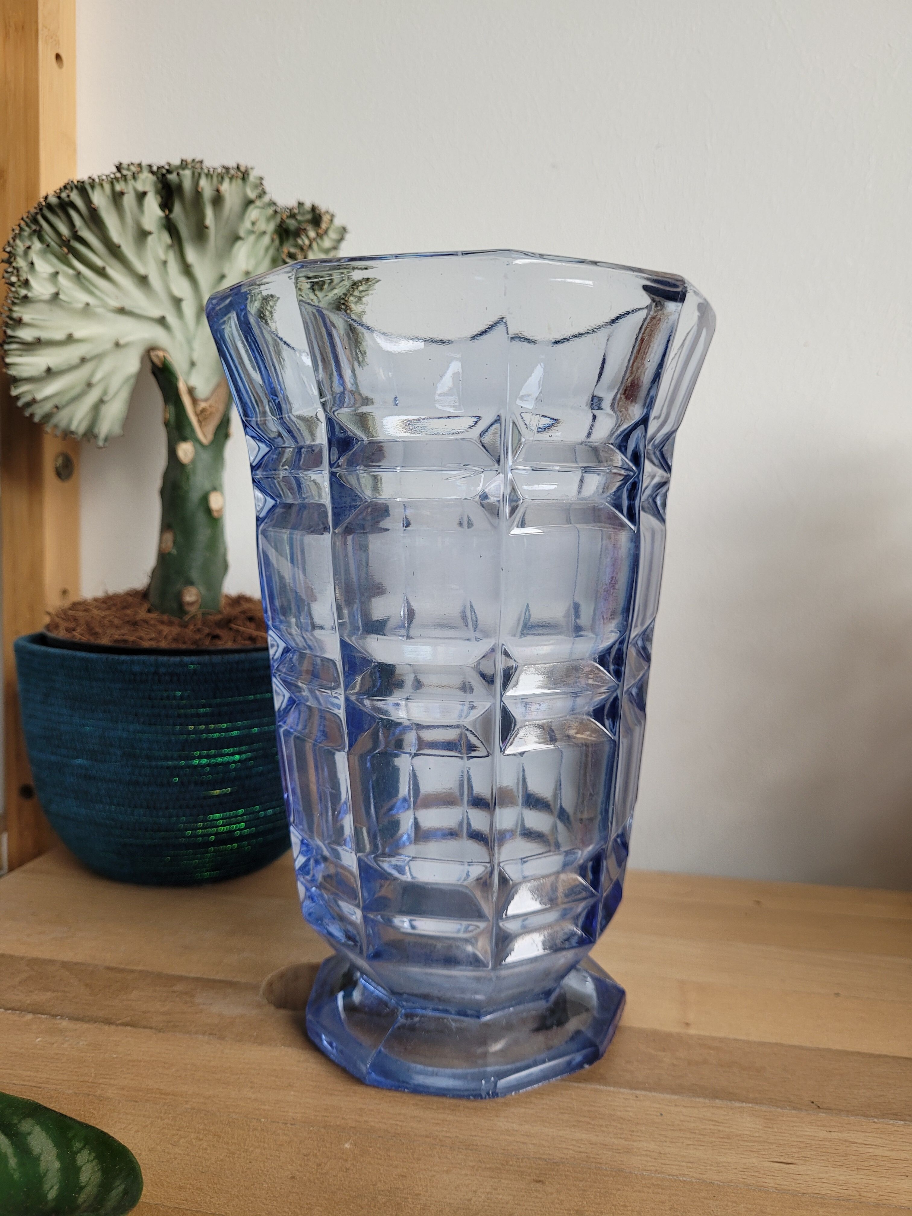 Blue art deco vase