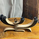 Foldable and deconstructed chandelier, minimalist Swedish design in wood.