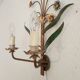 XL Vintage Mid-Century handmade 2 light bouquet wall lamp Italy 1950-1970