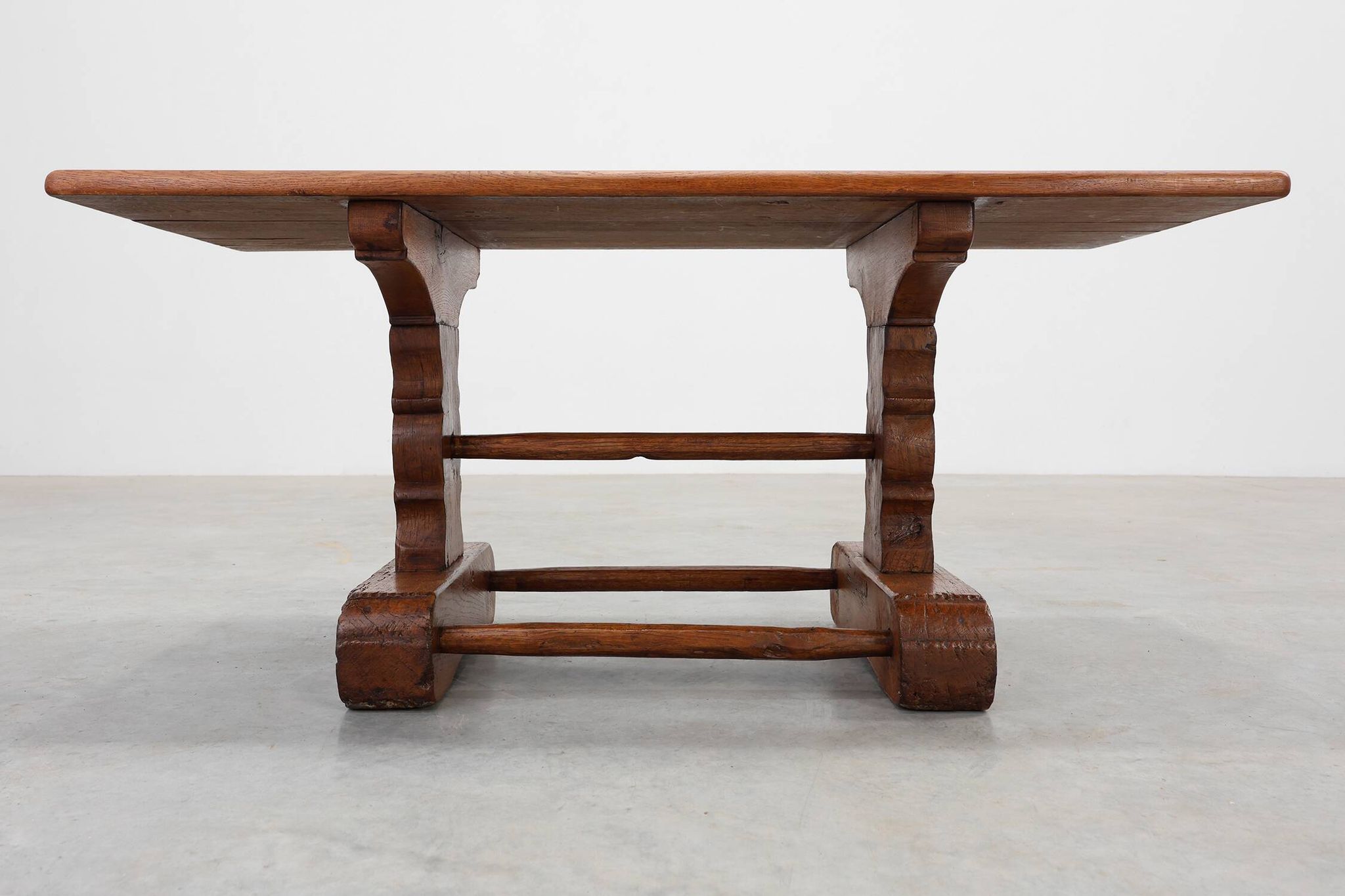 Antique Oak Monastery Coffee Table, France 17th Century