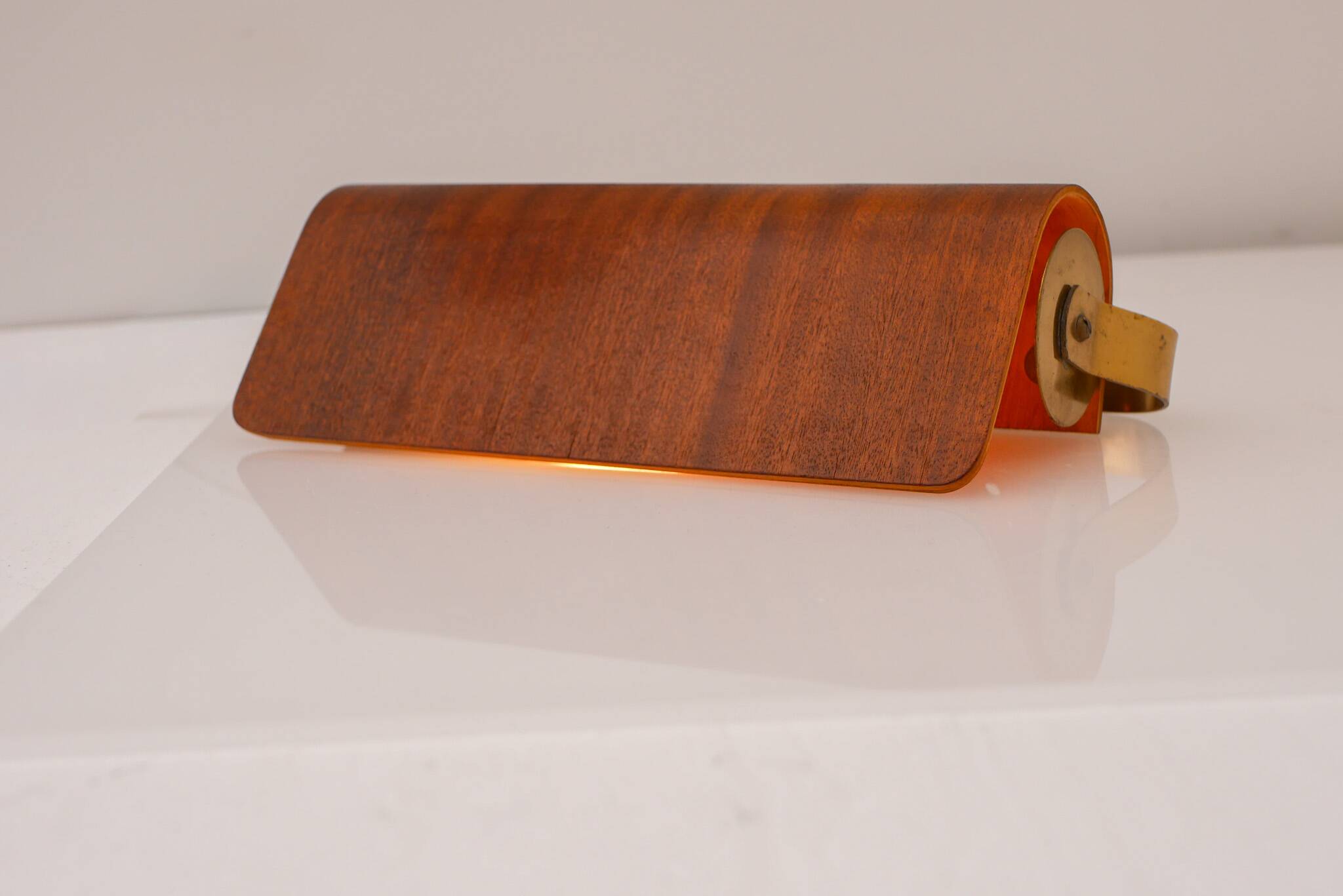 Vintage teak sconce. Mid-century modern classic Scandinavian wall lamp