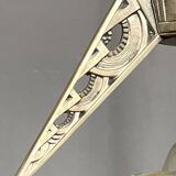 Art Deco chandelier. Silver-plated bronze