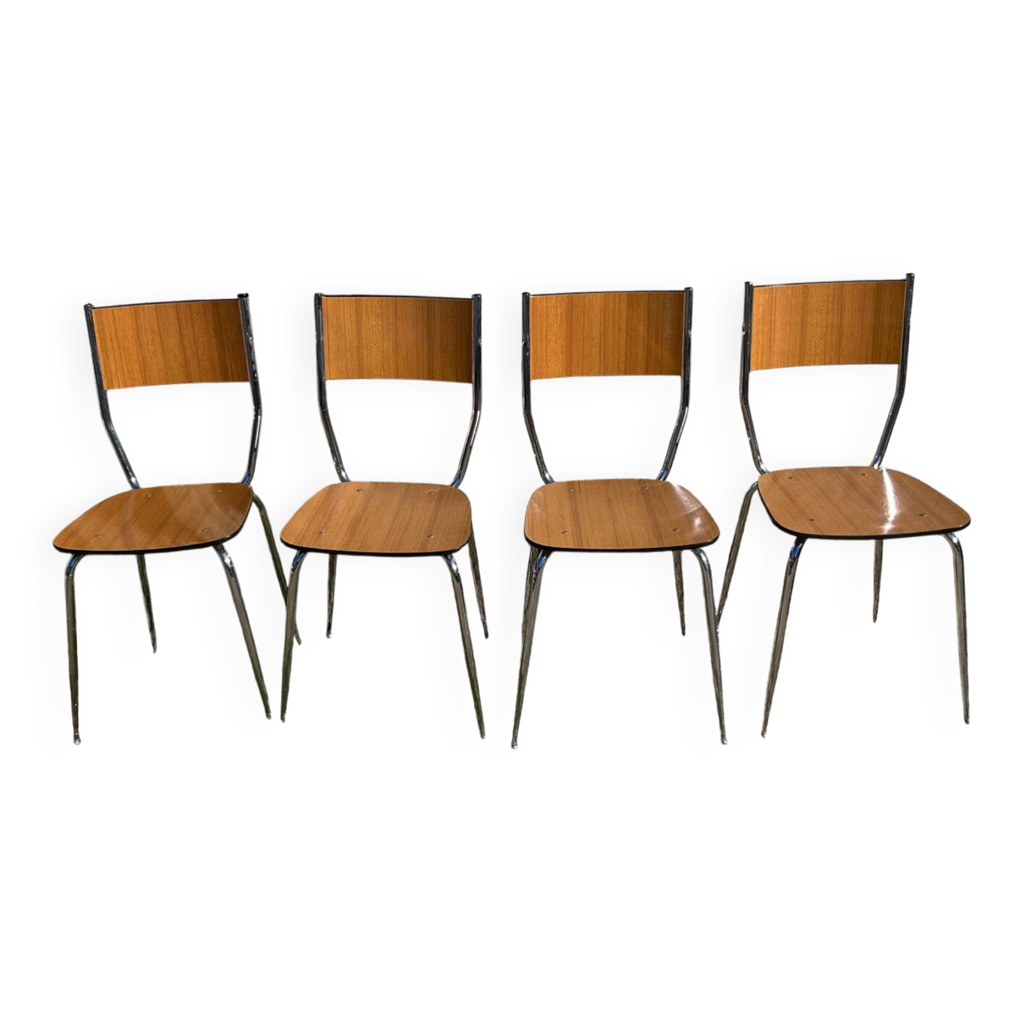 Lot de 4 chaises Formica pieds compas