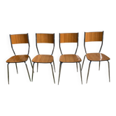 Lot de 4 chaises Formica pieds compas