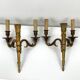 Pair of gold bronze wall ligt old or Empire Carquois Fleche Lucien Gau Paris