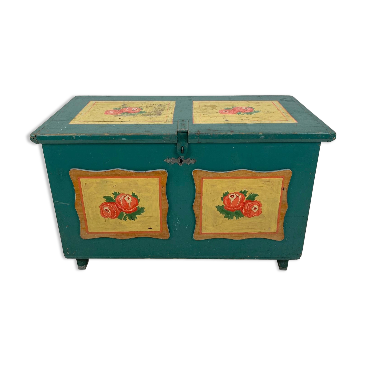 19th Century Hand Painted Chest or Floor Trunk