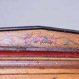 Restored Biedermeier Wardrobe, Spruce, Preserved Original Paintings, Czechia, 1800s