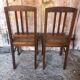 Paire de chaises art déco bois & assise cannée