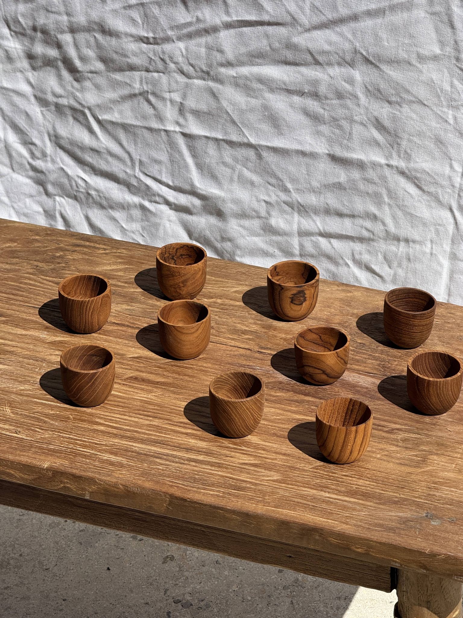 Mini tasse, coupelle ou coquetier en teck H5 D5