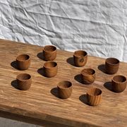 Mini tasse, coupelle ou coquetier en teck H5 D5