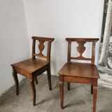Paire de chaises en chêne brut