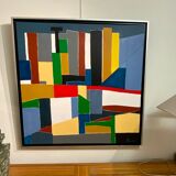 Tableau abstrait signe G.Forni