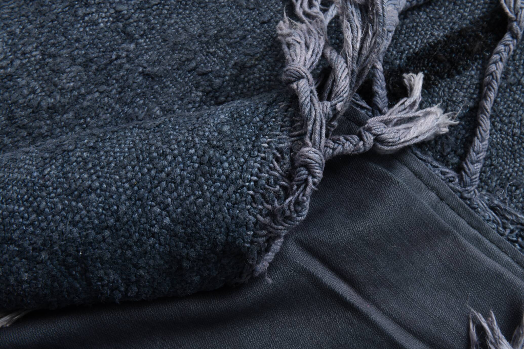 Blue & Black Ethnic Vintage Kilim Rug, 174x204Cm