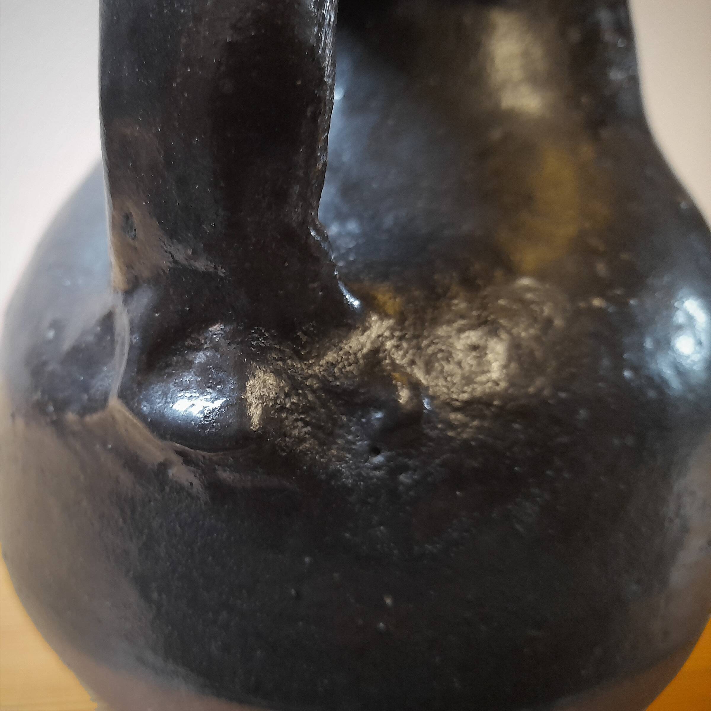 Yves Mohy, pyrite stoneware pitcher, La Borne, France, 1950s