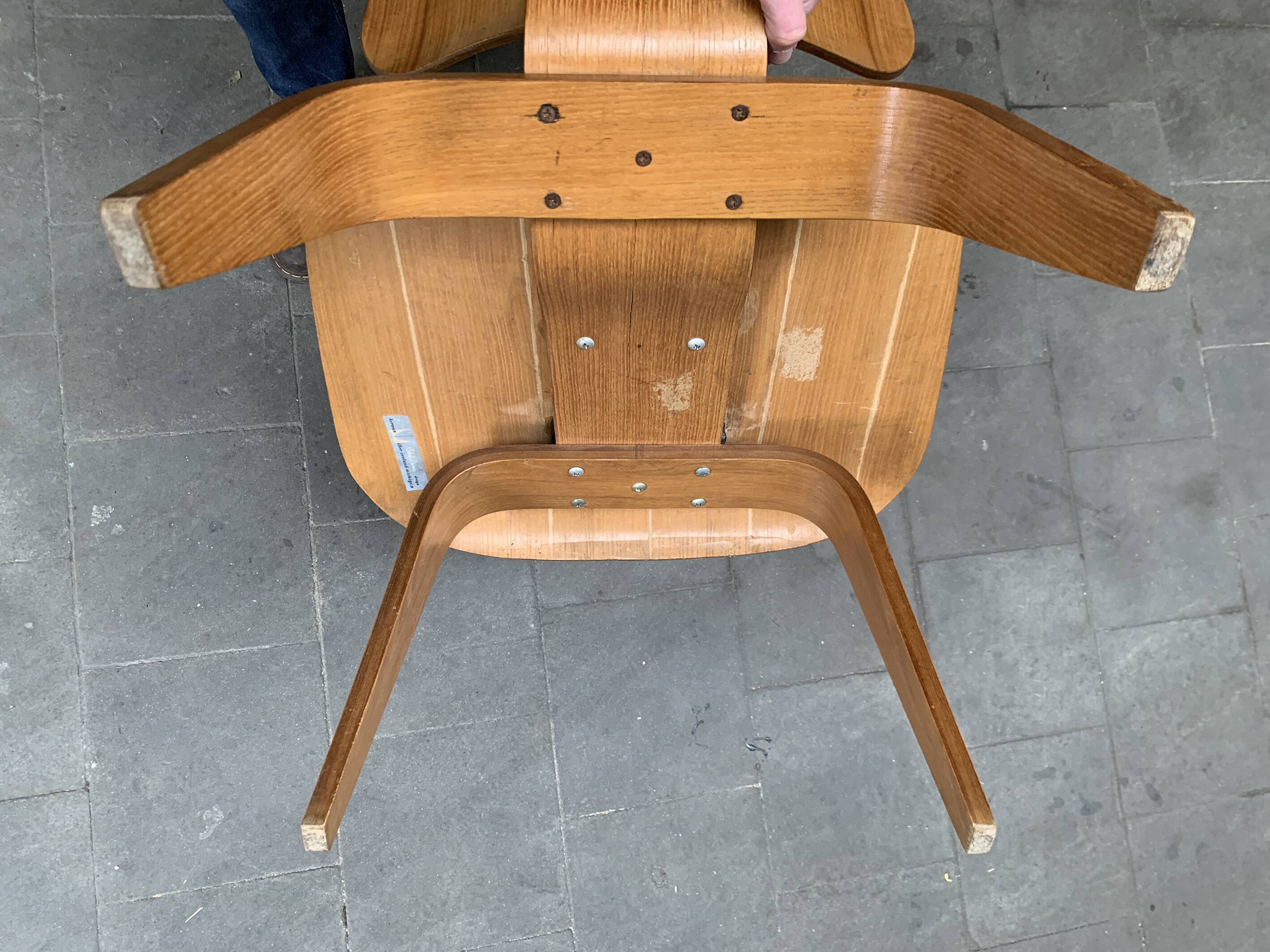 LCW Lounge Chair in ash wood, designed by Eames for Evans/Herman Miller, 1950s