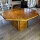 JEAN-CLAUDE MAHEY, Hollywood Regency dining table, extension leaves included.