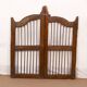 Old Burmese teak gate with openwork wrought iron panels