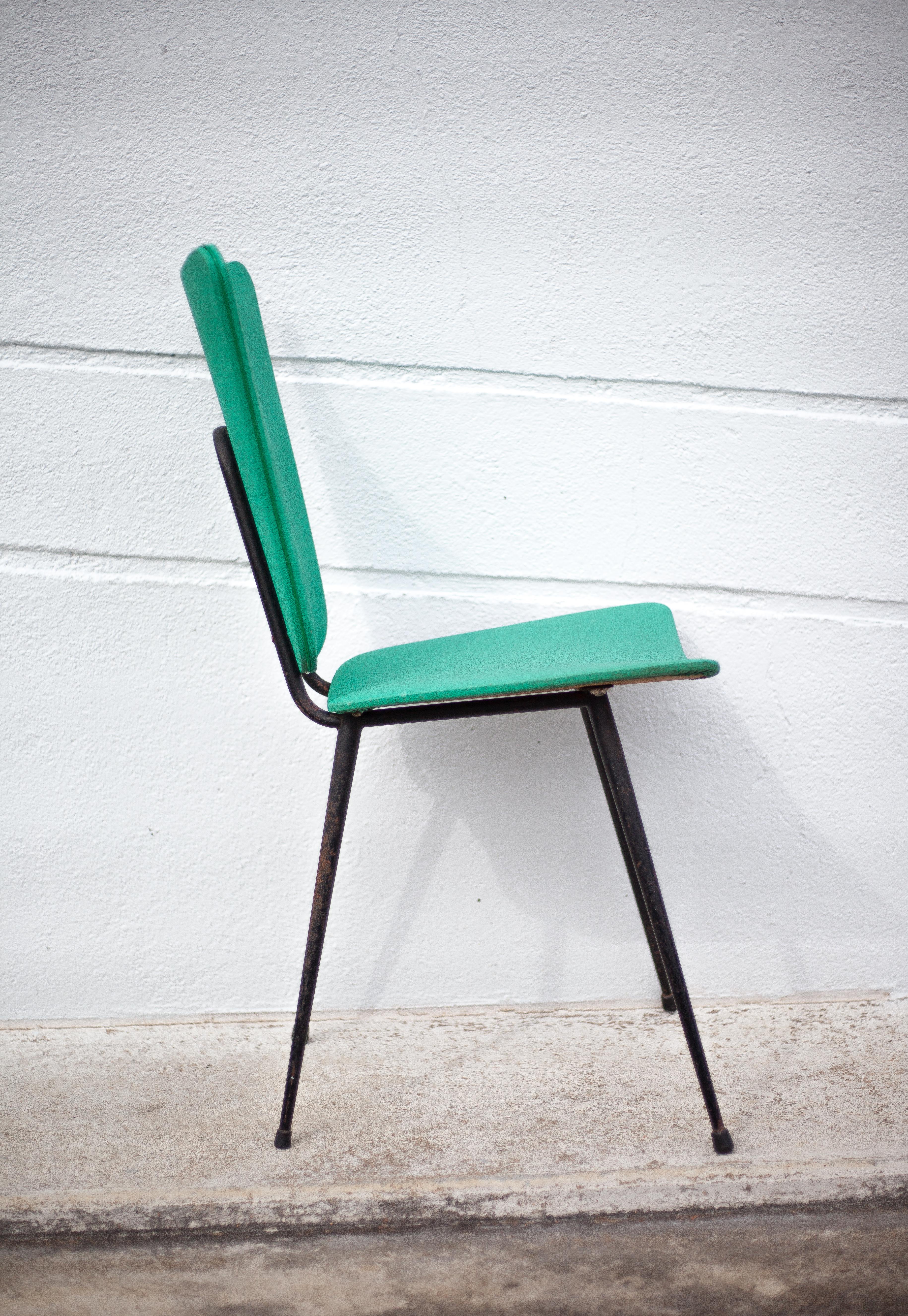 Chair in green skaï, 50