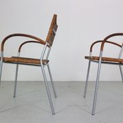 Set of 2 leather Mis B2 RVS armchairs by Tito Agnoli  for Pierantonio Bonacina
