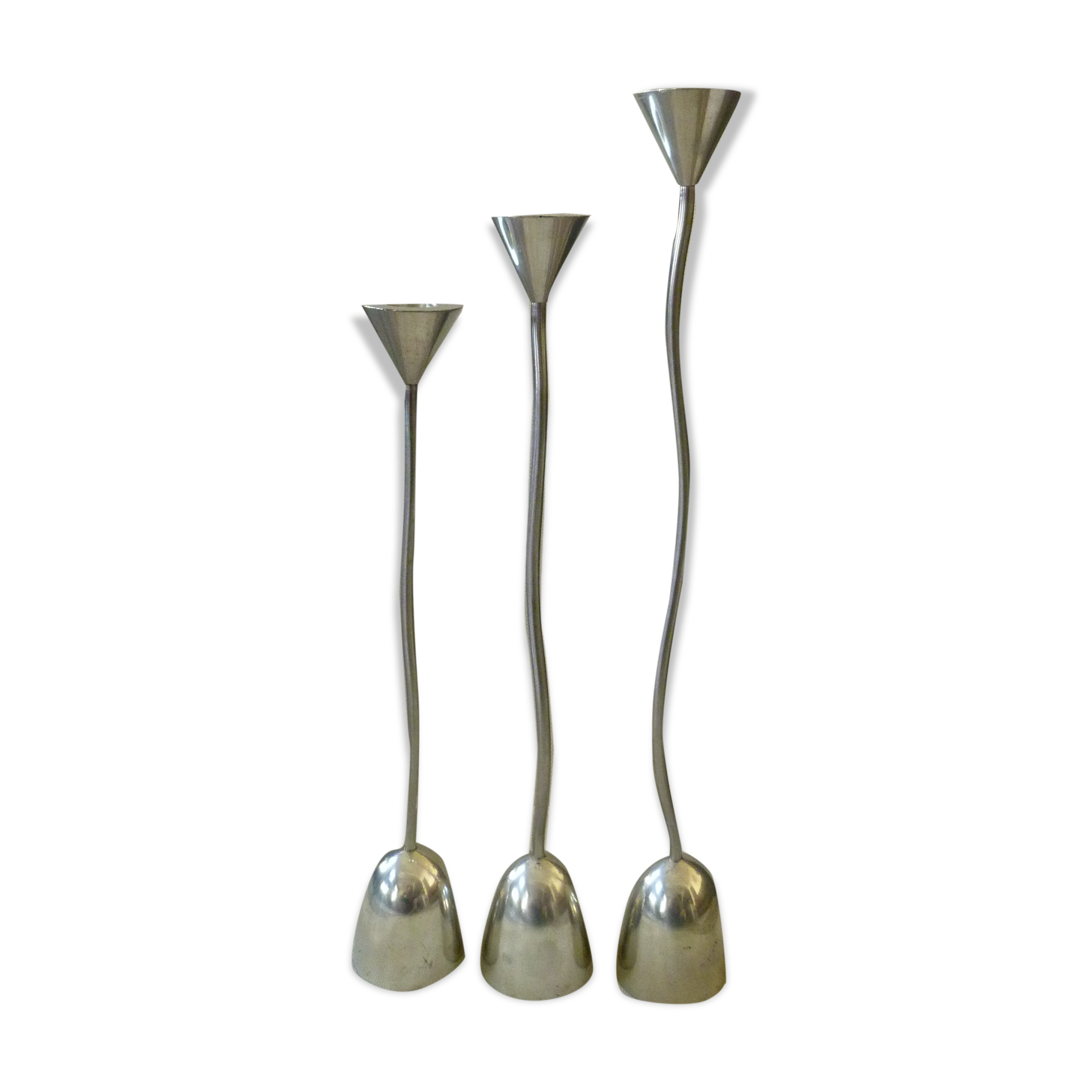 Set of 3 candlesticks designer Rolf Nestler