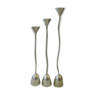 Set of 3 candlesticks designer Rolf Nestler
