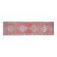 1970s Pink Turkish Handmade Wool Runner Rug, Geometric Motifs 85x328