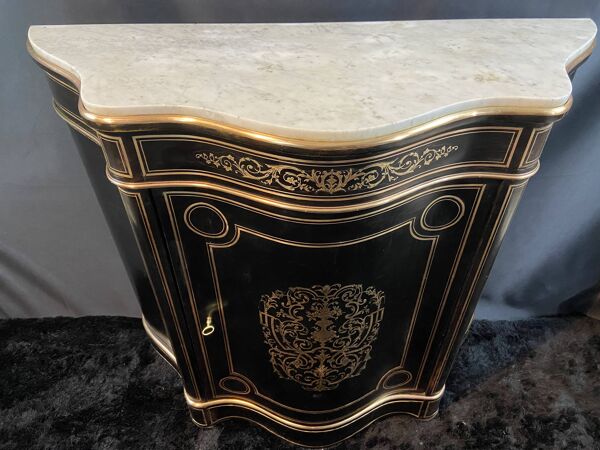Buffet d'entre deux à hauteur d'appui forme violonnée Boulle Napoléon III