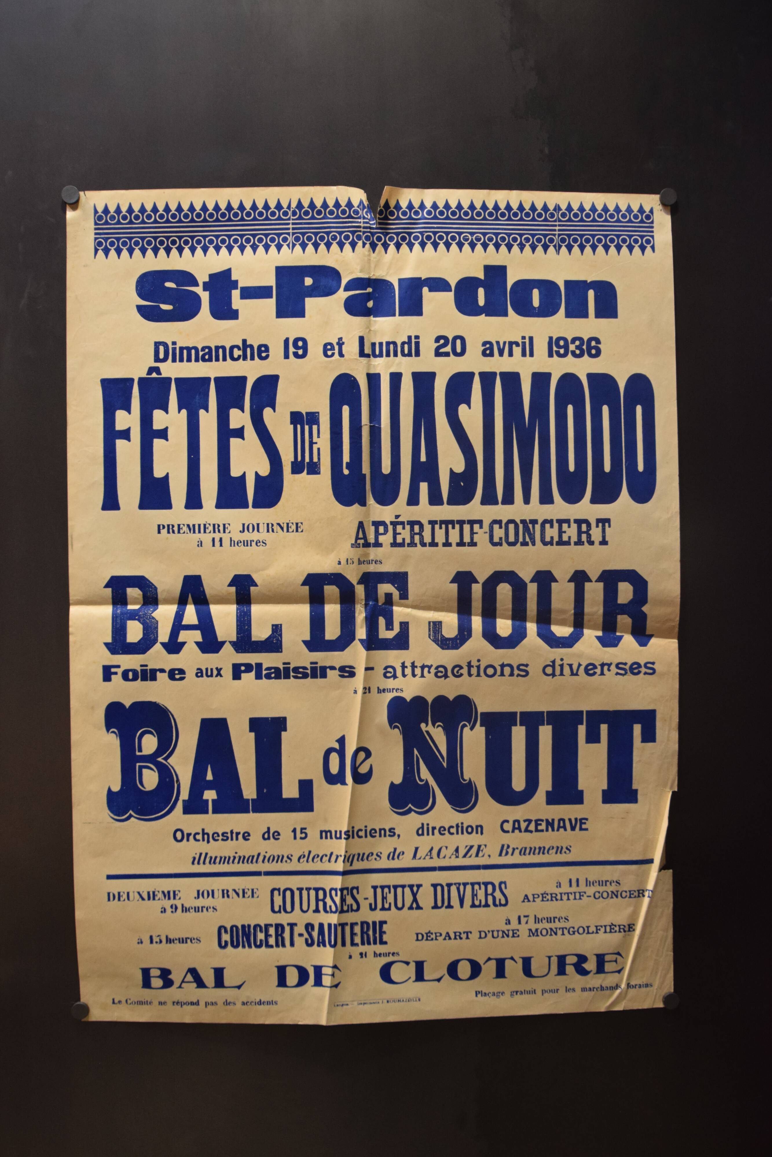 Poster "Feasts of Quasimodo" - Saint-Pardon - 1936