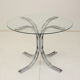 Round dining table chrome and glass / italy, 1980s