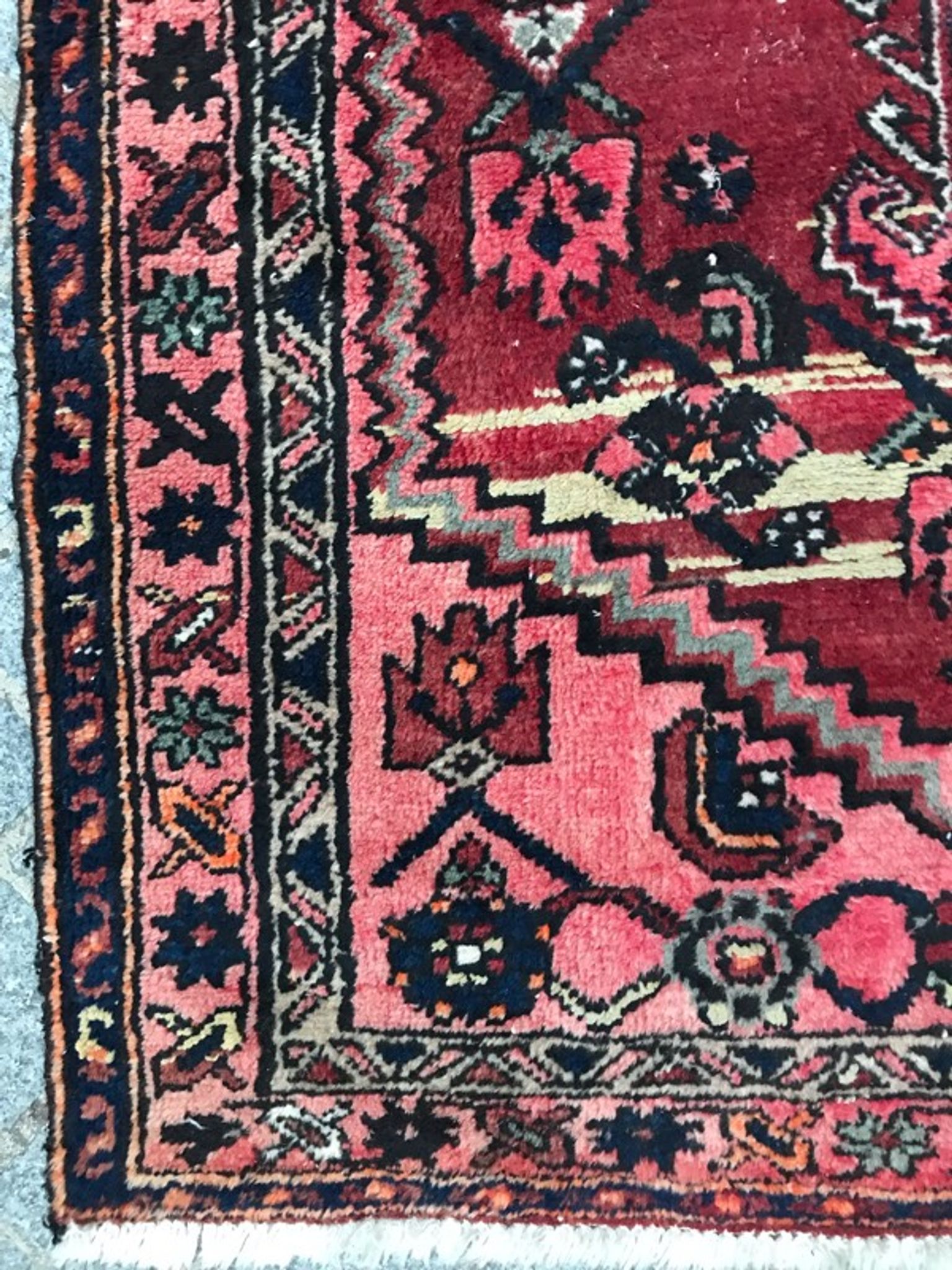 Carpet Persian hamadan's vintage hand 103 x 190 cm
