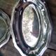 Small vintage platters and presentation forks