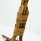 Rare trépied du milieu du siècle lampadaire bambou rotin années 50 hawaii tiki époque 3 nuances