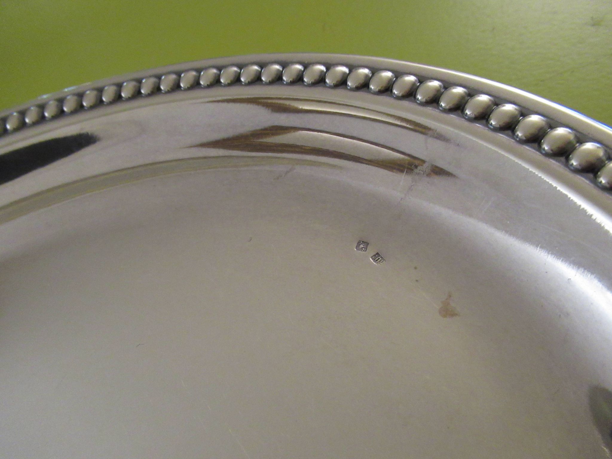 Oval silver-plated metal tray 33.5X24.5 Louis XVI style vintage very good condition