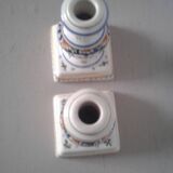 2 candlesticks in Faience by R.Delarue