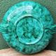 Art deco fruit bowl in green moiré ceramic