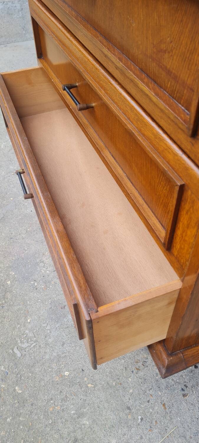 Oak compass foot chest of drawers 1960