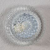 Mid Century Modern Germany Cut Glass Flush Mount or Sconce 60s