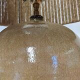 Vintage ball lamp in enamelled stoneware and jute rope