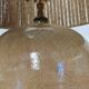 Lampe boule vintage en grès émaillé et corde de jute