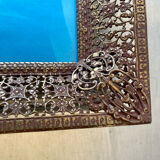 Antique Metal Picture Frame in Baroque style convex glass