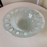 Transparent glass pocket tray in white shades - 80s/90s style