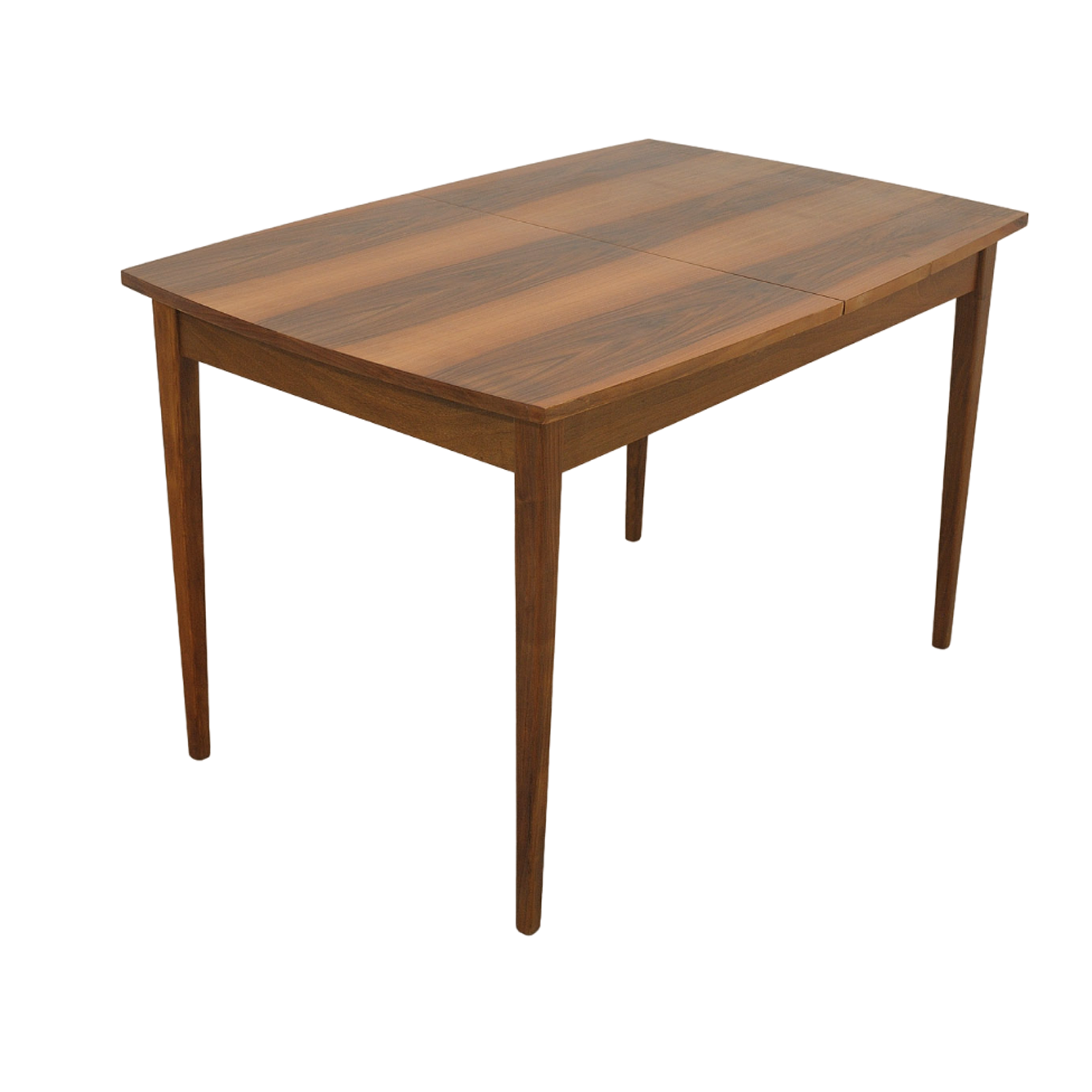 Table à manger pliante en noyer entièrement rénovée, années 1970, Tchécoslovaquie